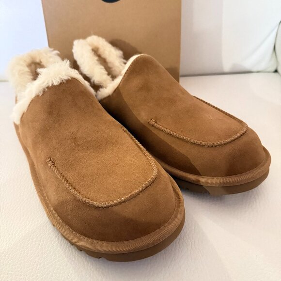 NIB UGGS UGG AUSTRALIA LORIA PULL ON SLIPPERS SHOES SIZE 9 CHESTNUT - Picture 1 of 9